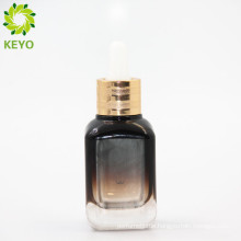 30ml 40ml Gradient color black rectangle bottom screw metal essential oil square black glass bottle essential oil for packing